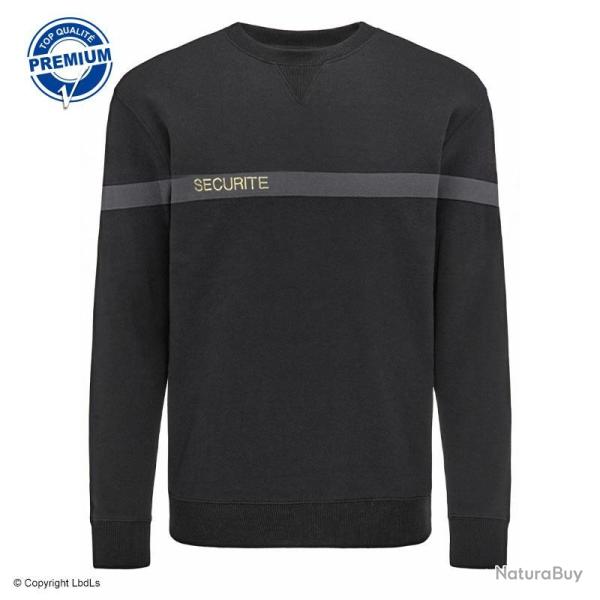 SWEAT SECURITE noir bande grise PREMIUM NOIR
