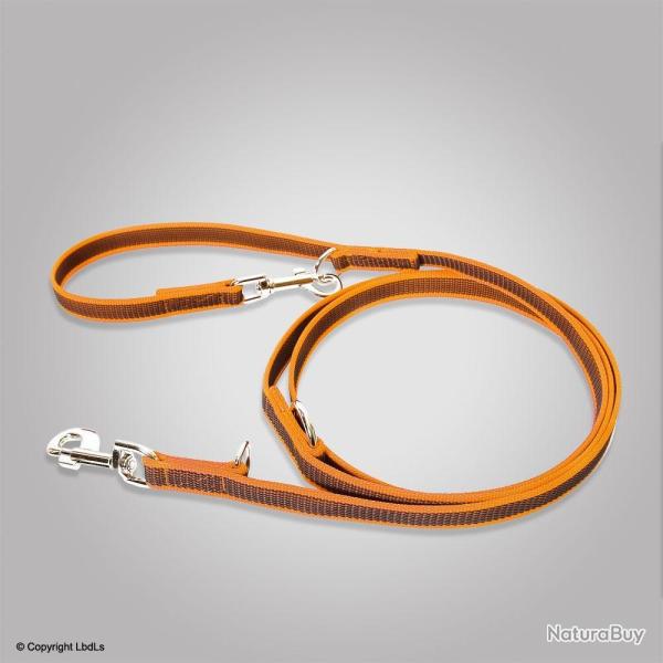Laisse et longe de travail antid�rapante 2,2m x 20 mm JULIUS K-9 ORANGE 2.2m x 20 mm
