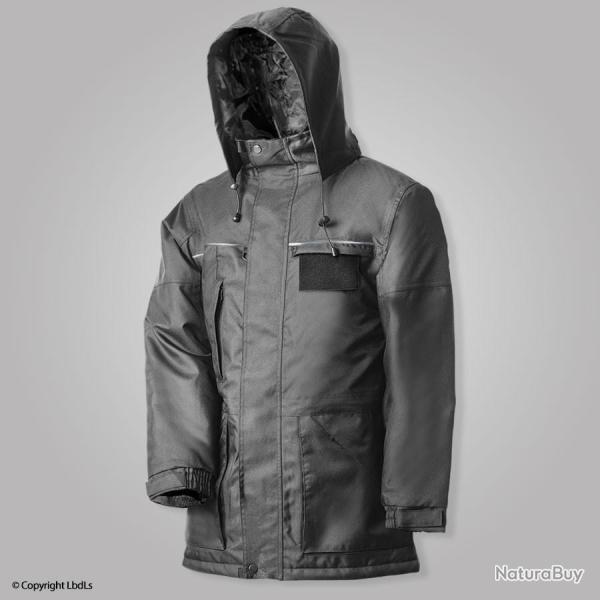 Parka softshell Expert Wintershield noir avec bande retro