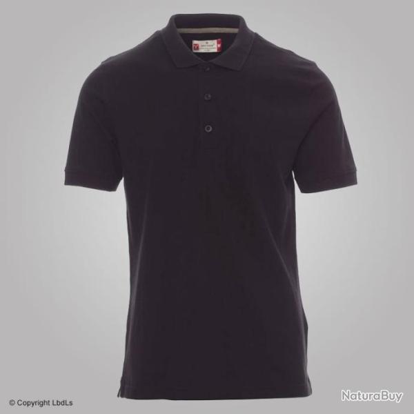Polo manches courtes 200g 100 coton NOIR