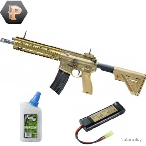 Carabine HK 416 A5 tan �lectrique full auto 1,0J + billes + batterie