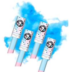 4X Fumig&egrave;ne &agrave; main Bleu "Sp&eacute;cial Baby Shower Gar&ccedil;on" - "Le tigre"- Fum&eacute;e &eacute;paisse 45 secondes