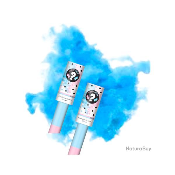 2X Fumig�ne � main Bleu "Sp�cial Baby Shower Gar�on" - "Le tigre"- Fum�e �paisse 45 secondes