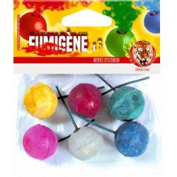Paquet de 6 fumig&egrave;nes "Couleur assorties" - Le Tigre