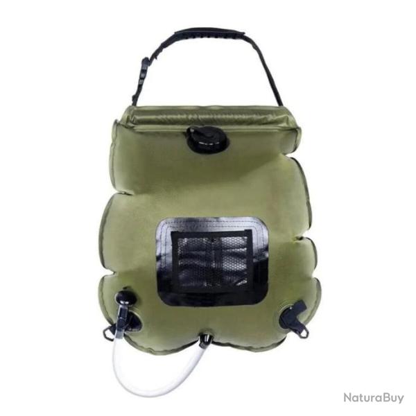 Sac de douche de camping avec chauffage solaire 20L Eau 45 � C Tuyau amovible