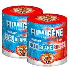2X Fumig&egrave;ne Tricolore en pot - Bleu/Blanc/Rouge - 3 minutes