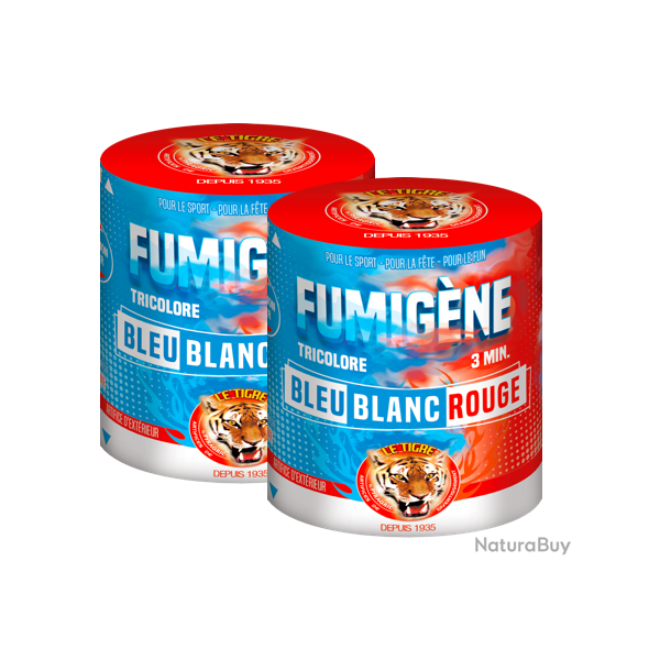 2X Fumig�ne Tricolore en pot - Bleu/Blanc/Rouge - 3 minutes