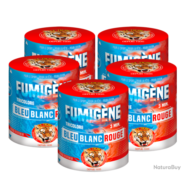 5X Fumig�ne Tricolore en pot - Bleu/Blanc/Rouge - 3 minutes
