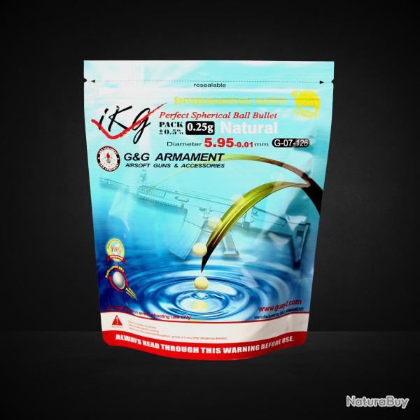 BILLES BIO 0.25G BLANCHES 1KG G&G
