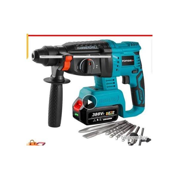 Perceuse Percussion Perforateur Multifonction Moteur Brushless 1680 W 18 V Per�age 26mm Haute Qualit