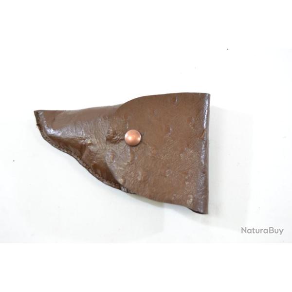 Reproduction �tui en cuir petit pistolet revolver Velodog bulldog 6mm broche alarme. (A) gaucher