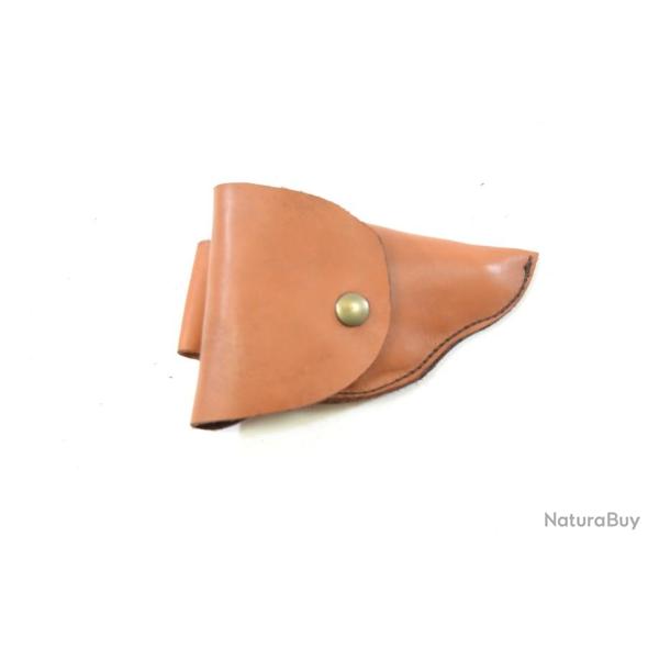 Reproduction �tui cuir pour petit pistolet revolver Velodog bulldog 6mm broche alarme. (I) droitier