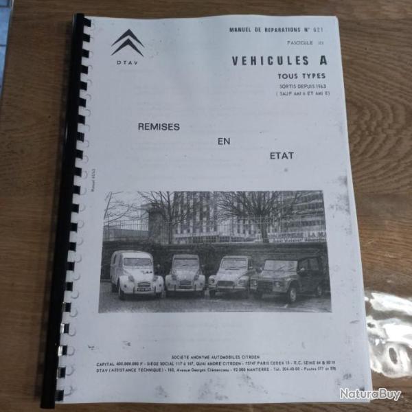 manuel de remise en �tat pour  2CV /  MEHARI  et DIANE
