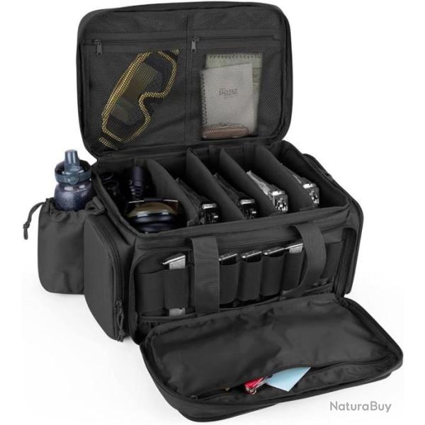 Sac de tir Tactique pour 5 Armes de Poing Sac de Sport pour Pistolet de tir avec 9 chargeurs