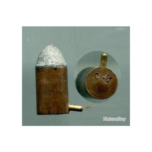 9 mm � broche - TRES RARE et ANCIEN marquage italien C M = Cartucche Martignoni Genova