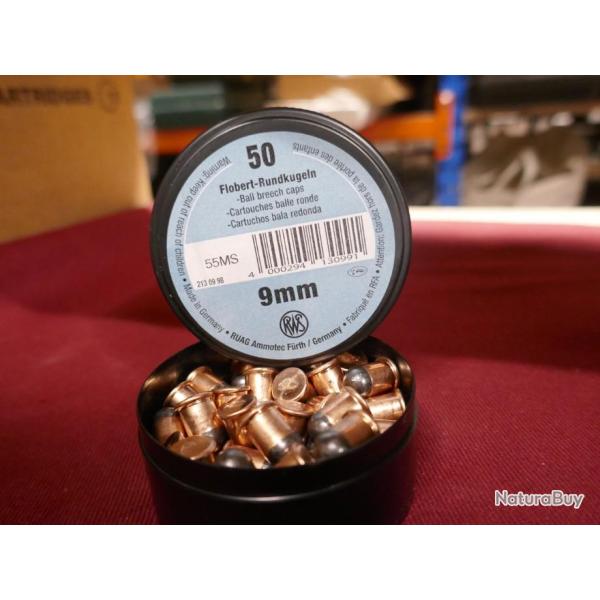 50 cartouches 9mm BALLE RONDE  de chez RWS