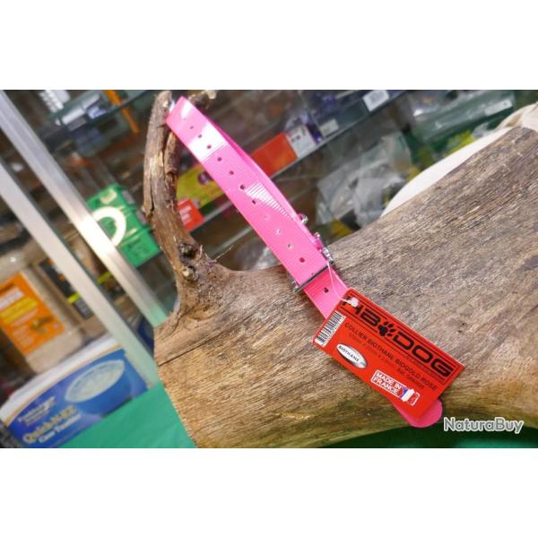 collier BIOTHANE ROSE 600mm GRAVURE INCLUSE !