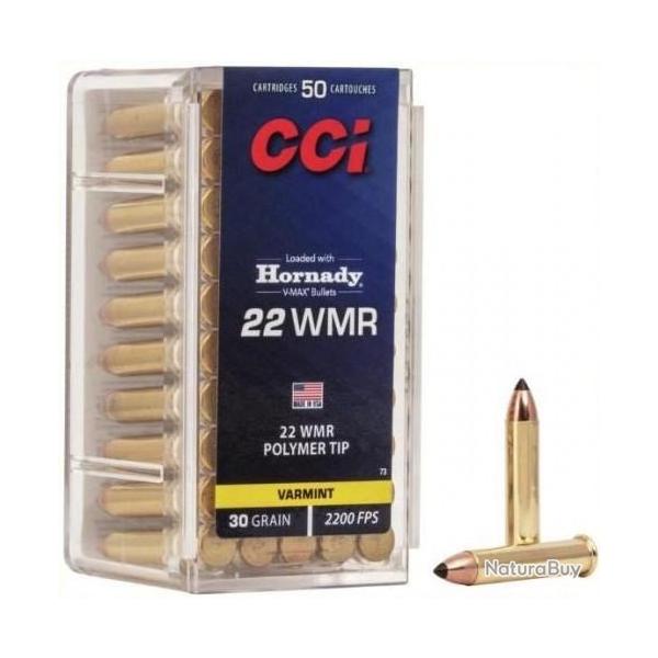 boite de 50 cartouches 22 WMR, CCI Maxi Mag V-max 30 grains