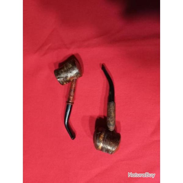 lot de deux pipes  miniatures anciennes