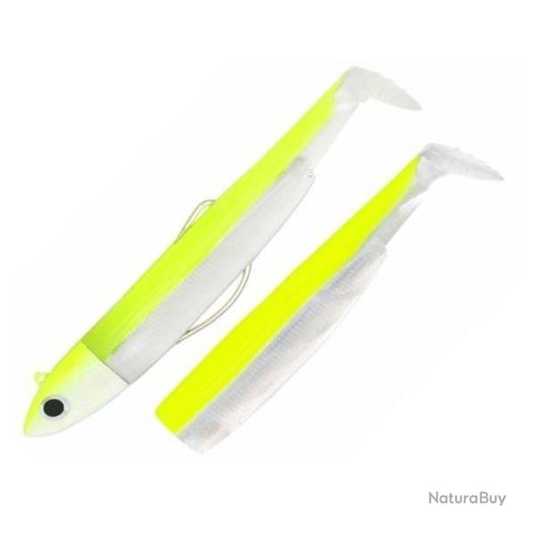 Combo Black Minnow 120 Off Shore - 12cm - 25g - Taille 3 Jaune Fluo/blanc + Rech. Jaune Fluo/blanc