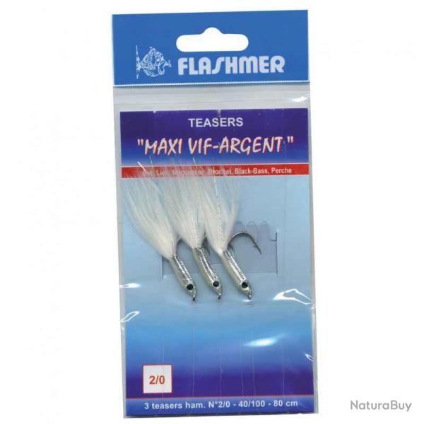 Teaser Flashmer Maxi Vif Argent - Blanc - 2/0 - Par 3