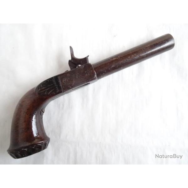 M4) tr�s rare pistolet 23,5 centim�tres ( coup de poing )  a  long canon