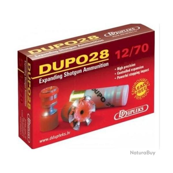 MUNITION A BALLE Expansive DUPO 28 Ddupleks CAL. 12/70 PAR 5