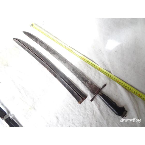 M5) lot rare dague de v�nerie 18� si�cle , couteau de chasse