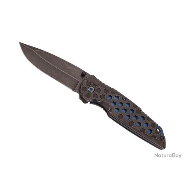 COUTEAU HERBERTZ TOUT INOX NOIR/BLEU 12CM
