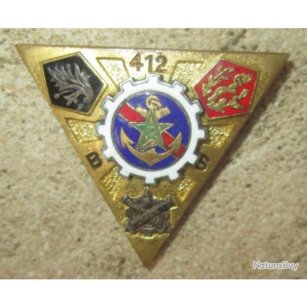 412� Bataillon des Services, �mail, relief, dos guilloch� argent�