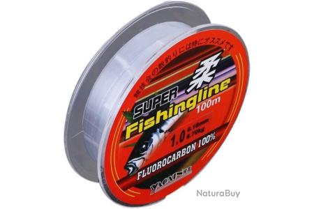 Fil De Pêche Fluorocarbone 0.35mm 150m - 34.8 Lbs Transparent, Invisible Sous L'eau