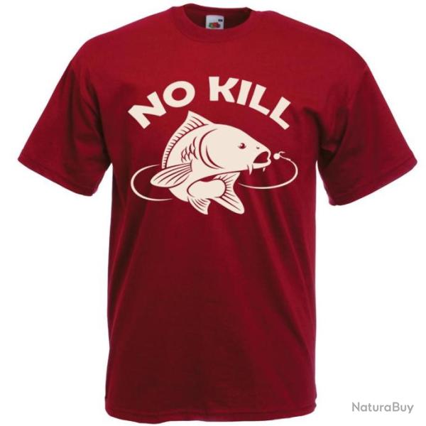 T-SHIRT NO KILL Carpe P�che sportive Catch and Release Capture et rel�che Pr�servation Environnement