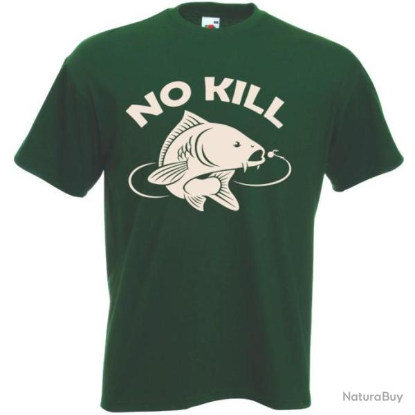 T-SHIRT NO KILL P�che sportive Carpe Catch and Release Capture et rel�che Pr�servation Environnement