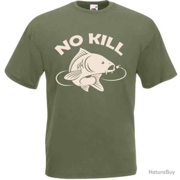 T-SHIRT NO KILL P�che sportive Carpe Capture et rel�che Catch and Release Pr�servation Environnement