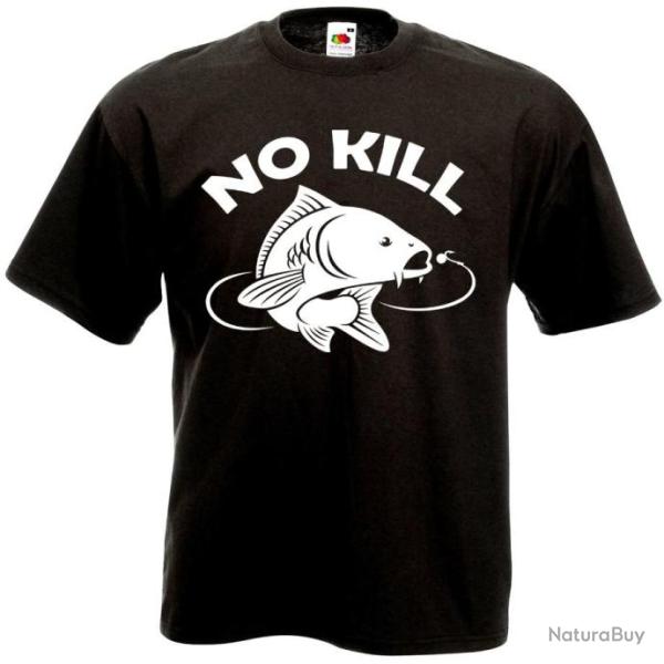 T-SHIRT NO KILL Capture et rel�che P�che sportive Carpe Catch and Release Pr�servation Environnement