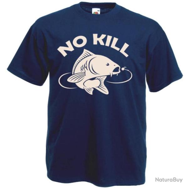 T-SHIRT NO KILL Capture et rel�che P�che sportive Carpe Catch and Release Environnement Pr�servation