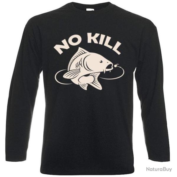 T-SHIRT MANCHES LONGUES NO KILL  Carpe Capture et rel�che P�che sportive �coresponsable pr�servation