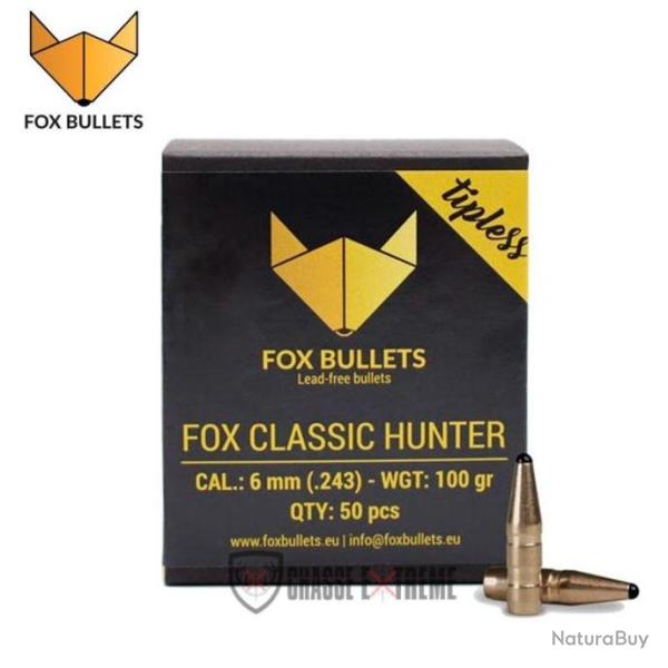 50 Ogives FOX Classic Hunter 100Gr Cal 6 mm(.243)