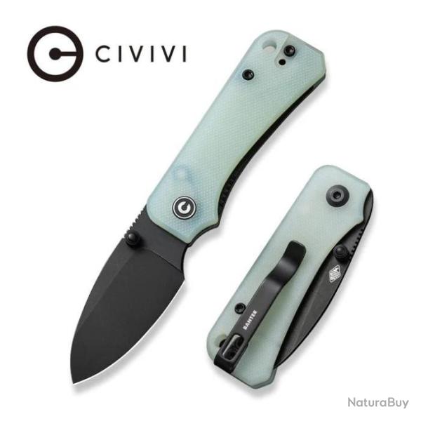 Couteau CIVIVI Baby Banter Jade Lame Nitro-V Manche G10 IKBS Linerlock Clip CIVC19068S8