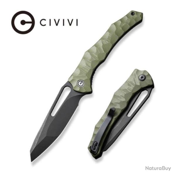 Couteau CIVIVI Spiny Dogfish OD Green Lame Acier 14C28N Black Manche G10 IKBS Linerlock CIVC220063