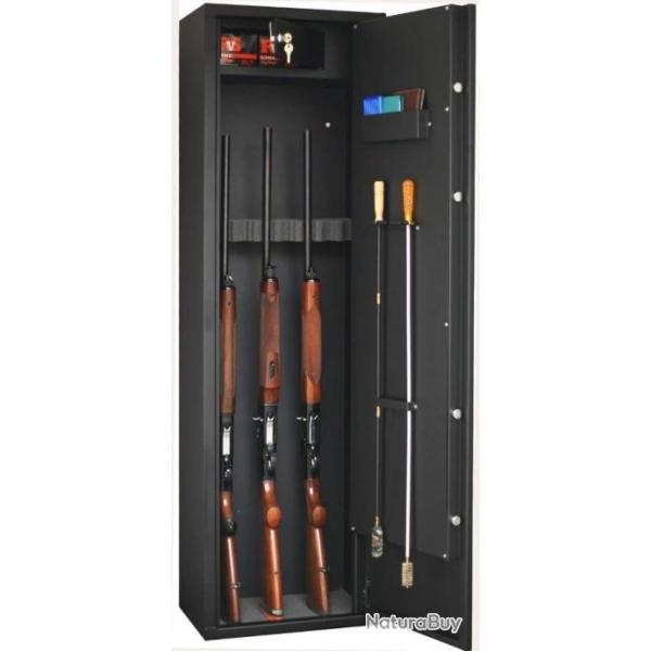 Armoire forte 8 fusils - Acier 2 mm -  Avec coffre-fort  - Garantie 2 ans - LIVRAISON GRATUITE