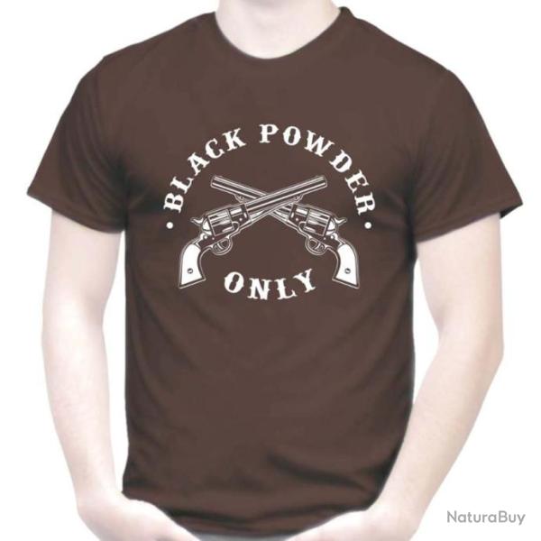 TEE SHIRT  BLACK POWDER ONLY - tir poudre noire Remington Army Sheriff Cible calibre 44 Colt 1860 PN
