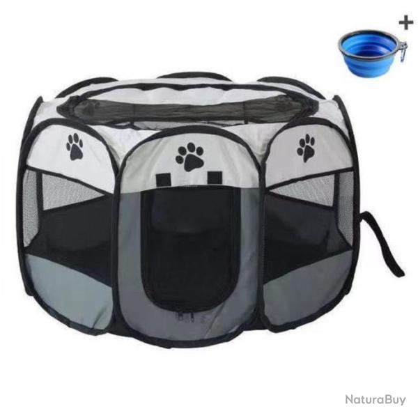 Parc � Chiots Pliable Enclos Tente Chien Chat Chatons animaux de compagnie Gris