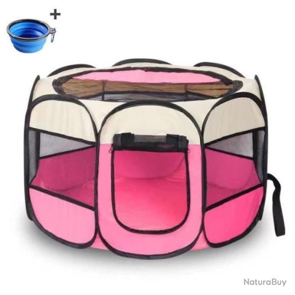 Parc � Chiots Pliable Enclos Tente Chien Chat Chatons animaux de compagnie Rose