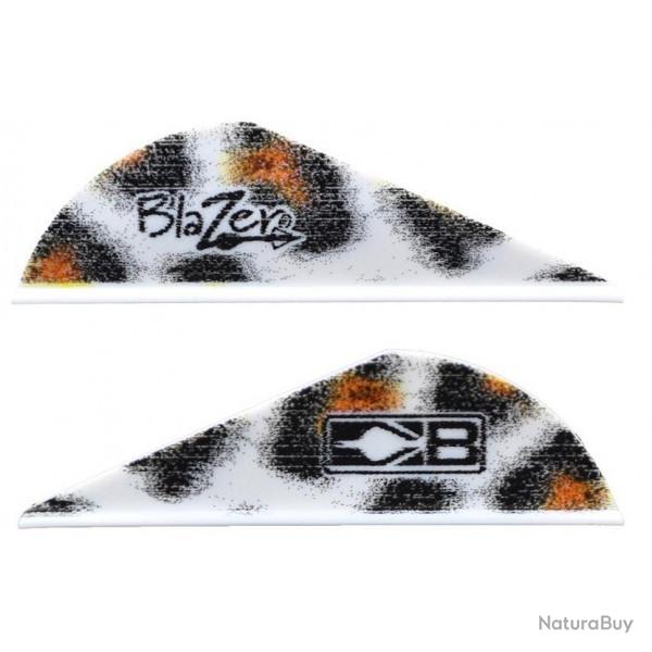 BOHNING - Plume BLAZER 2" BLANC L�OPARD (FIN S�RIE)