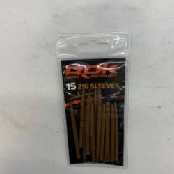 15 manchons Rok Fishing zig sleeves marron