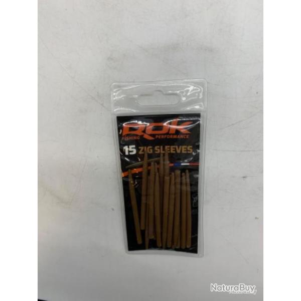 15 manchons Rok Fishing zig sleeves marron