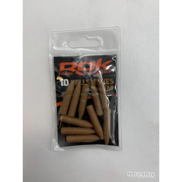 10 manchons Rok Fishing heli sleeves #M marron