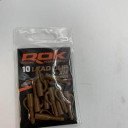 10 clip plomb Rok Fishing lead clip XM marron