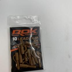 10 clip plomb Rok Fishing lead clip XM marron